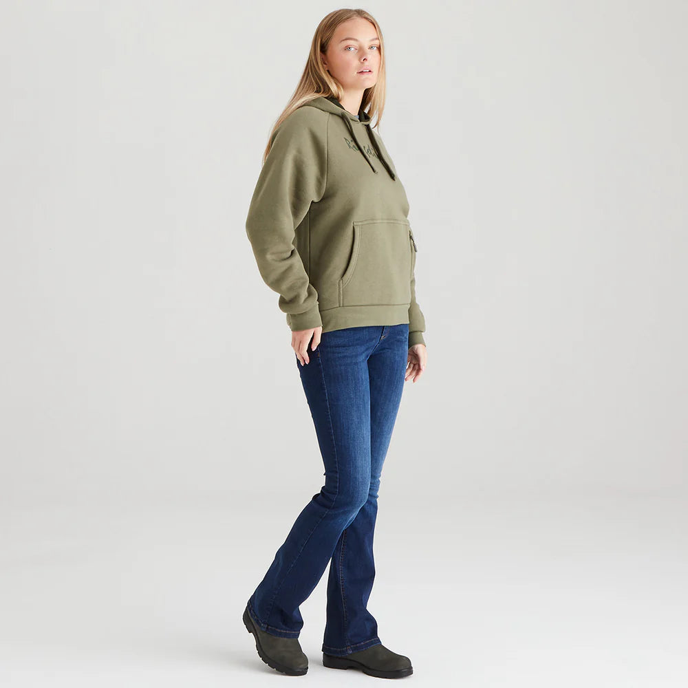 Ridgeline Womens Signature Hoodie #colour_khaki-green