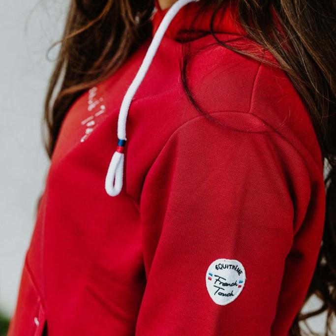 Equitheme Ladies Britney Hooded Sweater  #colour_cherry