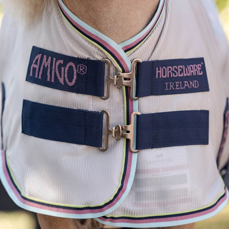 Horseware Ireland Amigo Petite Bug Rug #colour_silver-lime-navy-pink-blue