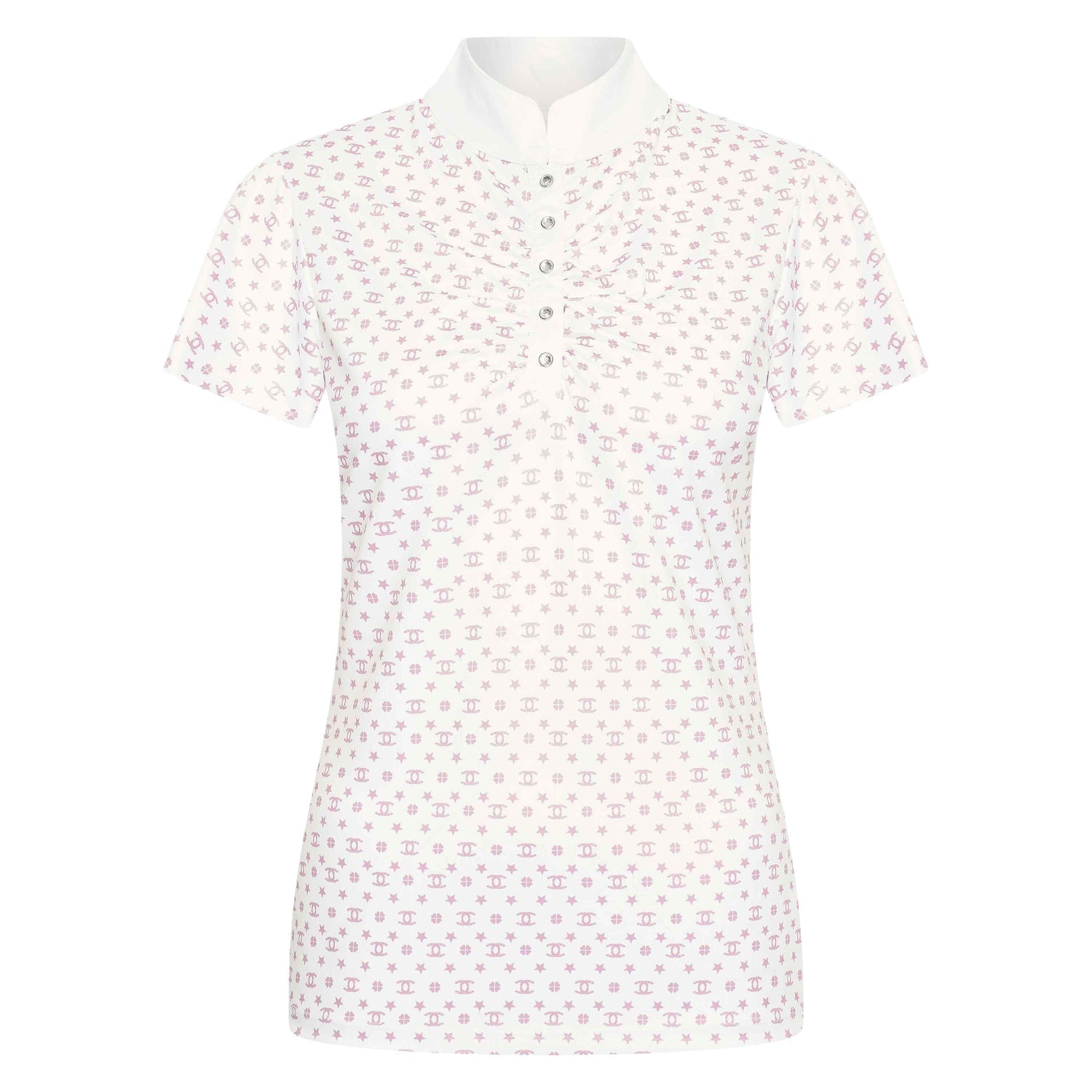 Imperial Riding Children's Roxy AOP Tech Top #colour_white-pink