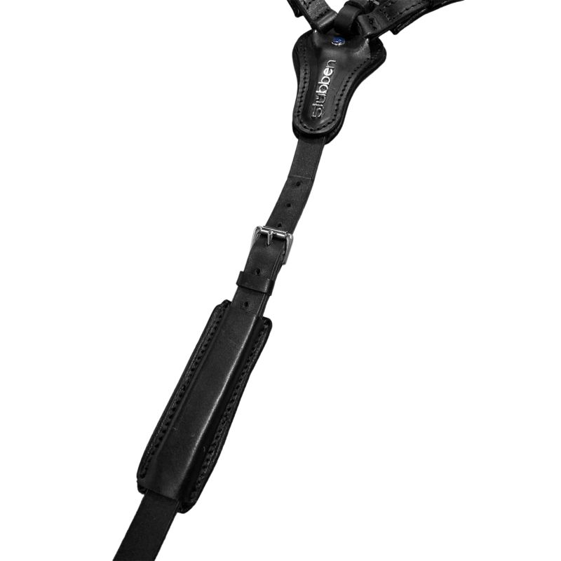 Stubben Pro-Jump Breastplate Open Martingale Fork #colour_black