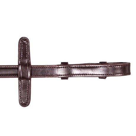 Henry James Bio Grip Hybrid Rubber Reins with Leather Stoppers #colour_havana-brown