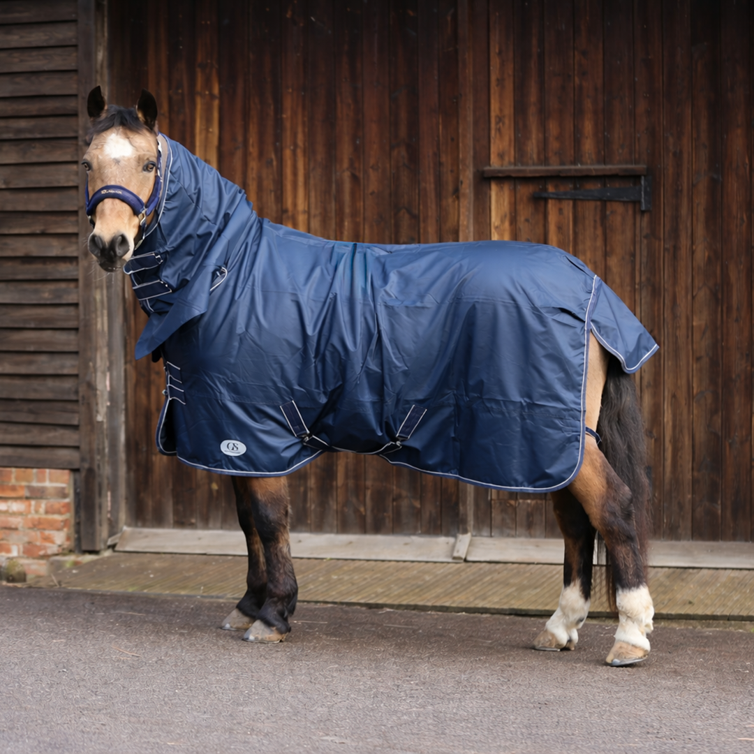 GS Equestrian 0g 840 Denier 0g Combo Neck Turnout Rug #colour_navy-navy-light-grey