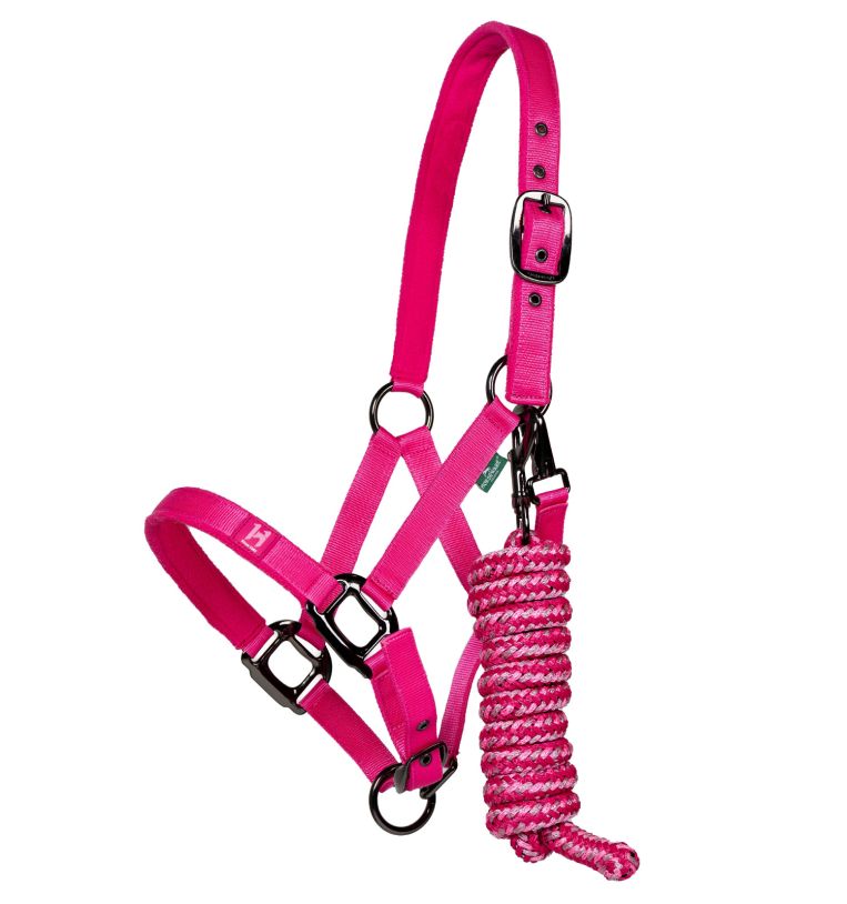 Horseware Ireland Newmarket Headcollar & Leadrope #colour_whitney-pink