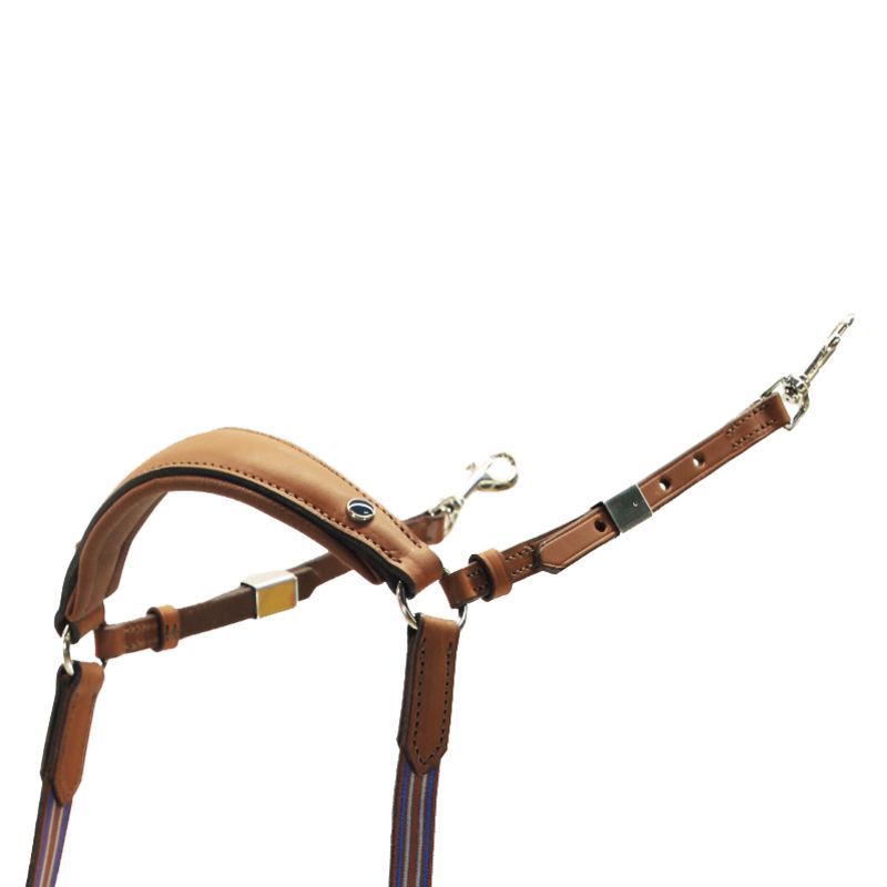 Stubben Pro-Jump Breastplate Open Martingale Fork #colour_tobacco