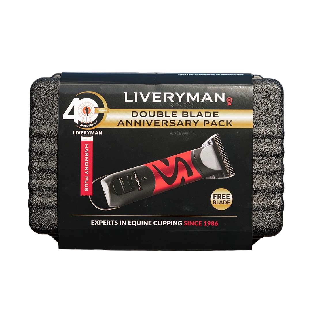 Liveryman Harmony Plus Cordless Horse Clipper – 2.4mm Wide Fine Blade Anniversary Pack