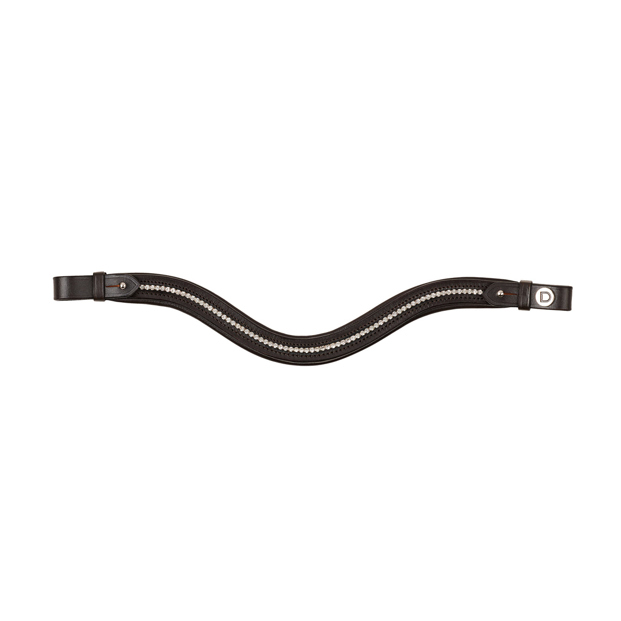 Dublin Curved Diamante Sparkly Leather Browband for Horses