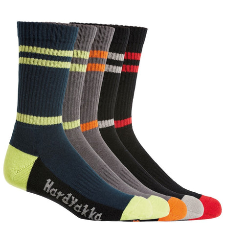 Hard Yakka Crew Five Pack Worksock #colour_multi
