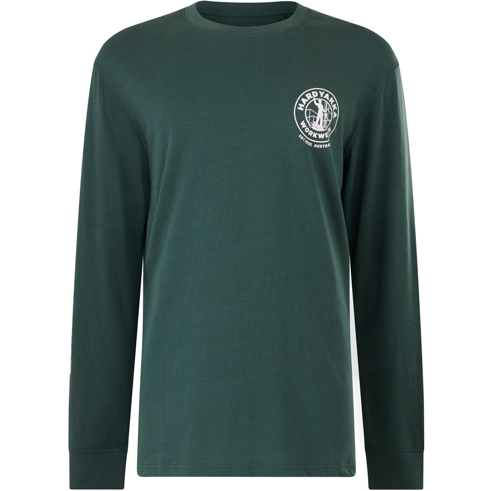 Hard Yakka Heritage Icon Long Sleeve Tee #colour_gardeners-green