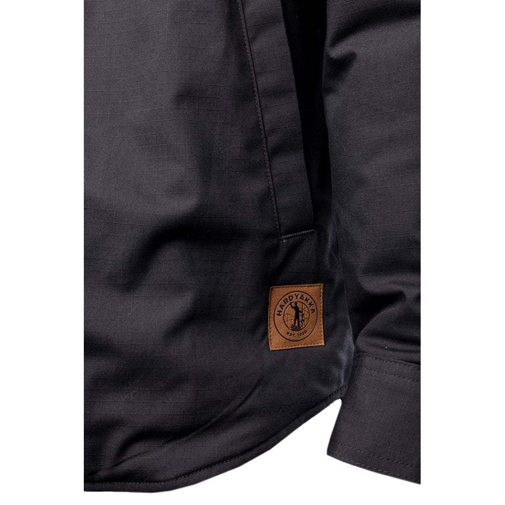 Hard Yakka Quilted Solid Shacket #colour_charcoal