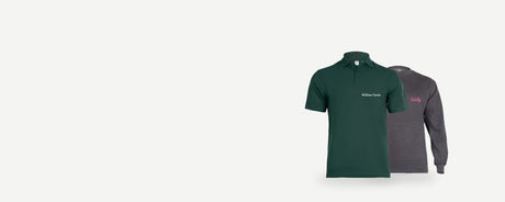 Personalised polo and sweatshirt, embroidered with a name