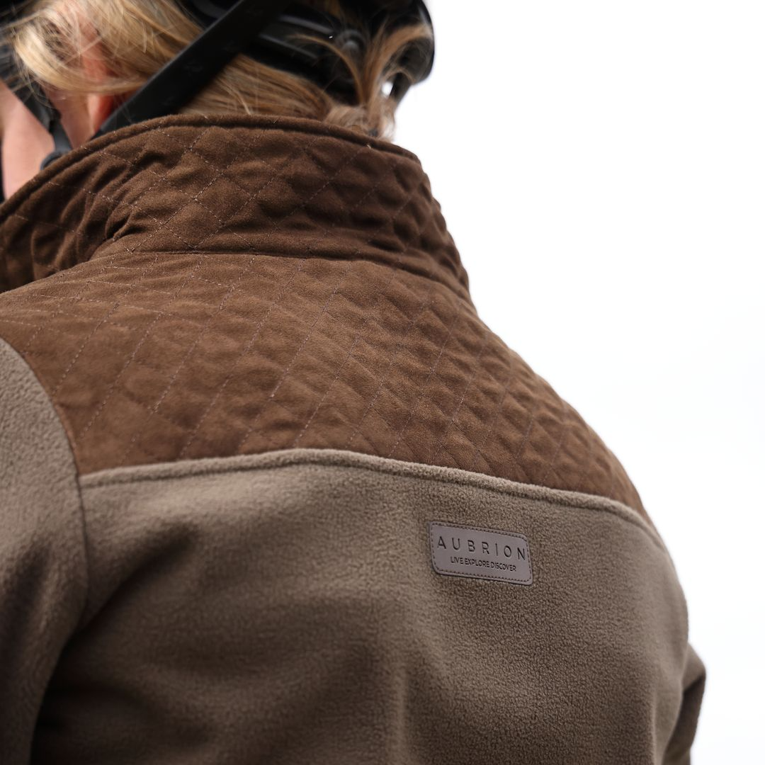 Shires Aubrion Heritage Unisex Quarter Zip Fleece #colour-dark-olive