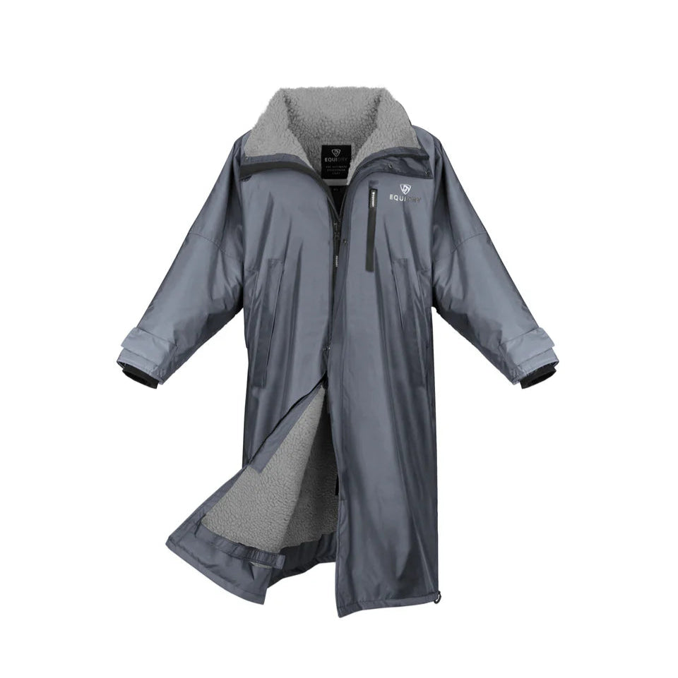 EQUIDRY Women's Thick Fleece Evolution Stowaway Hood #colour_grey-grey