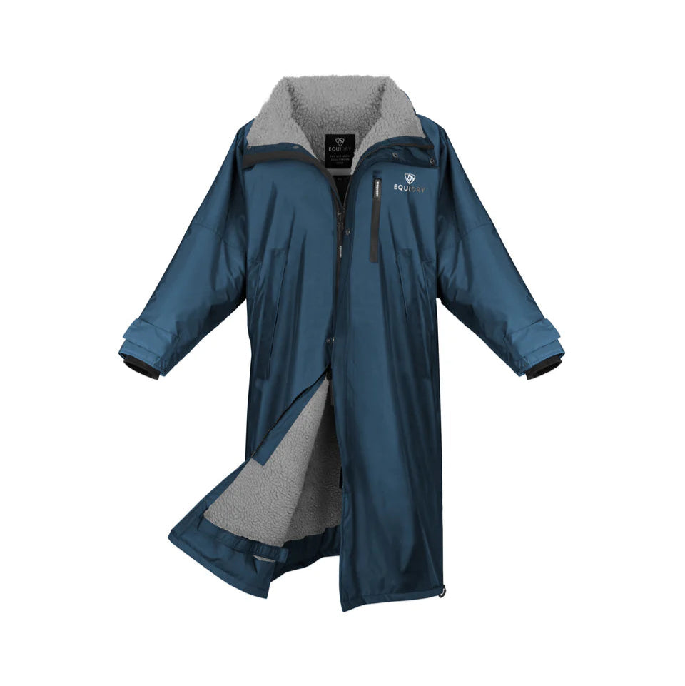 EQUIDRY Women's Thick Fleece Evolution Stowaway Hood #colour_steel-blue