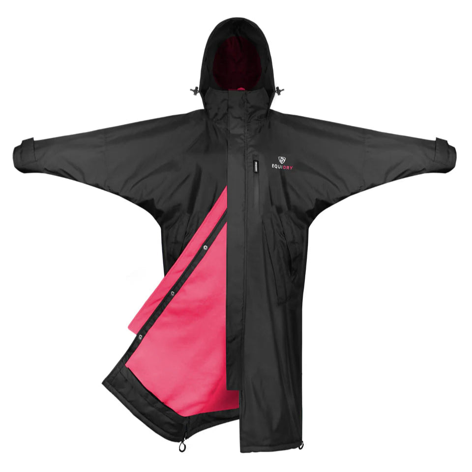 EQUIDRY Women's Thin Fleece Evolution #colour_black-peacock-pink