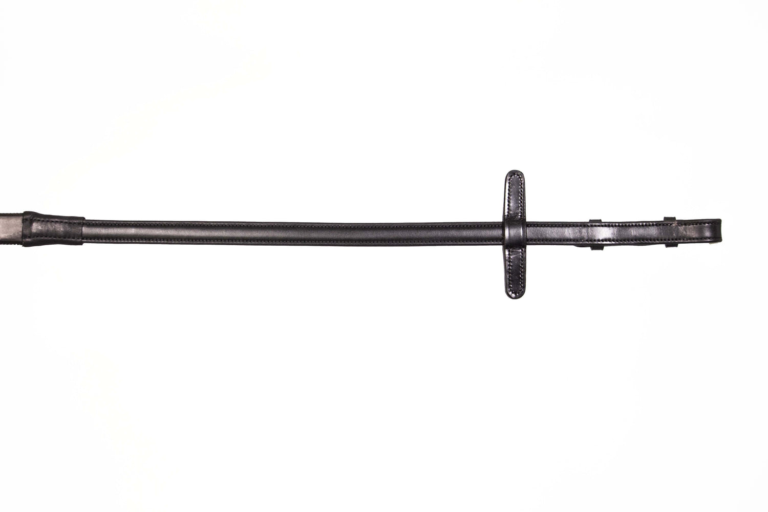 Henry James Large Pimple Hybrid Rubber Reins With Leather Stoppers #colour_black