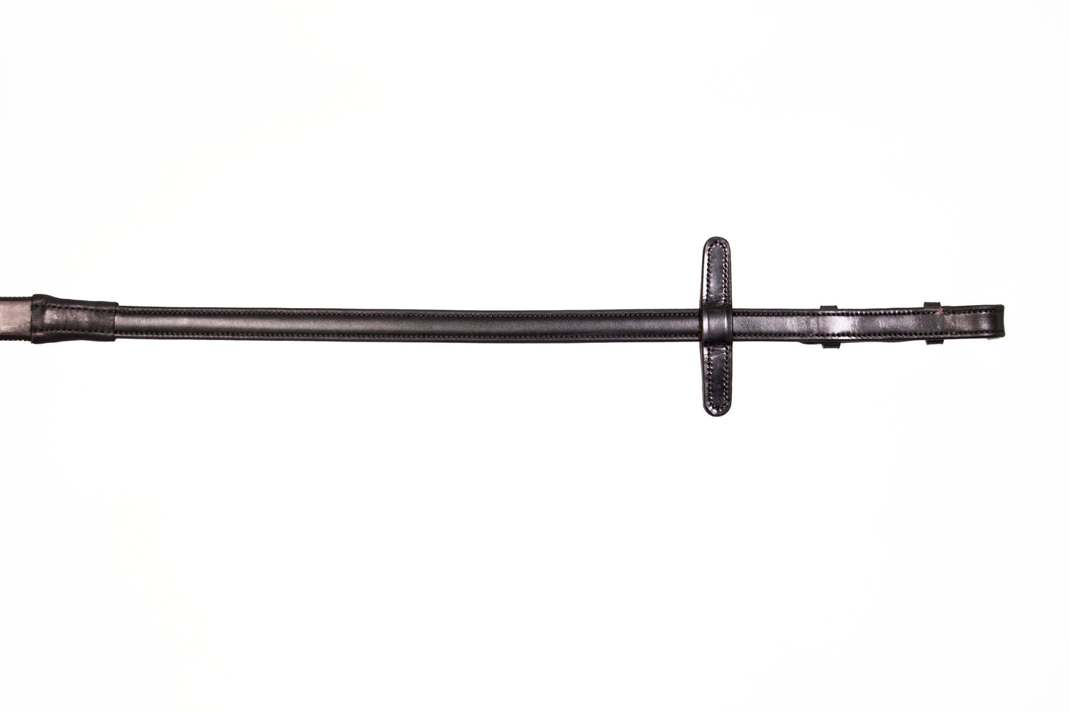 Henry James Bio Grip Hybrid Rubber Reins with Leather Stoppers #Colour_black
