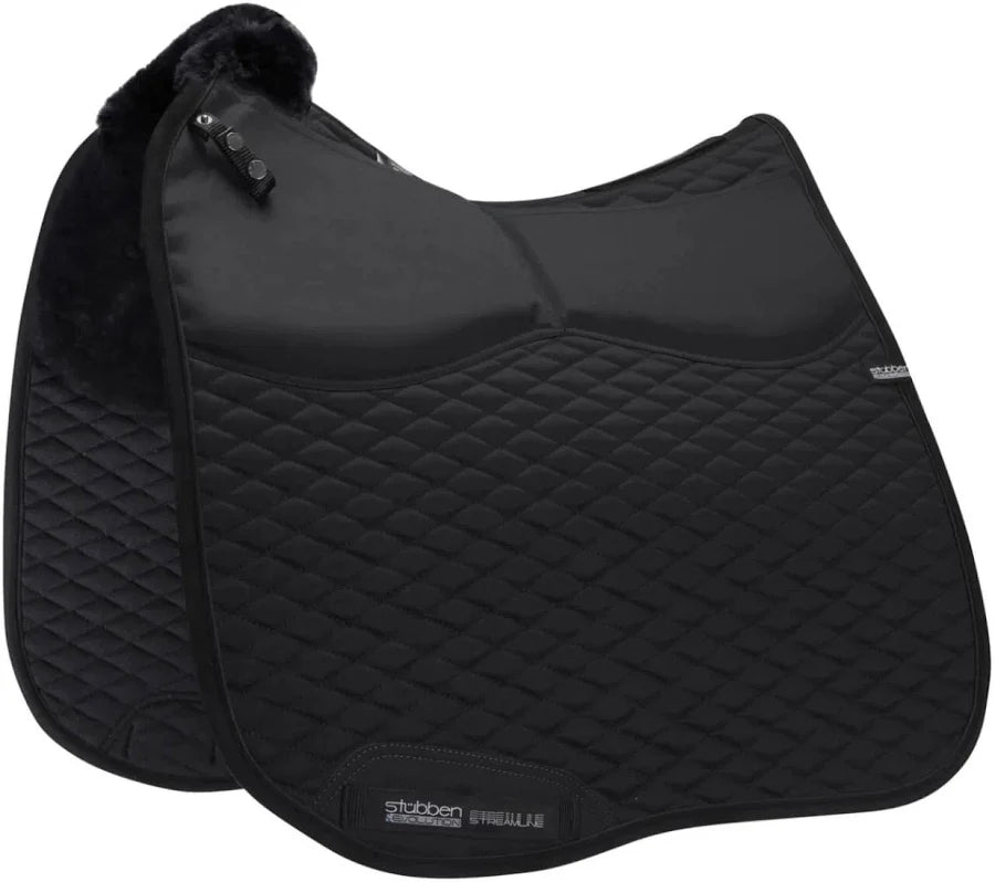 Stuebben Streamline Adjuster Lambswool Dressage Pad #colour_black
