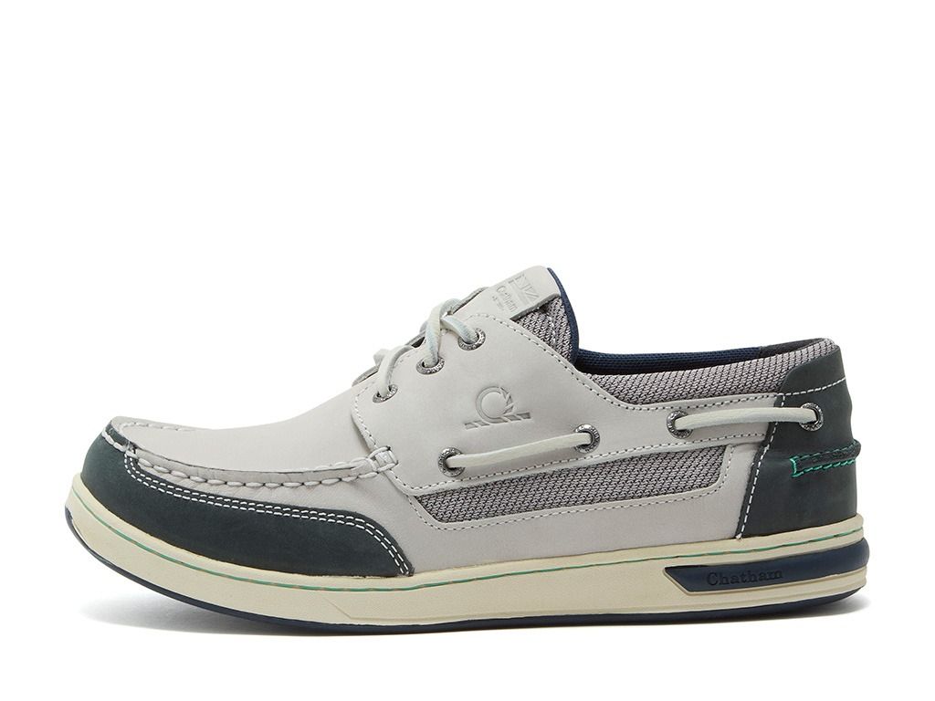Chatham Buton G2 Premium Leather Deck Shoes #colour_off-white-navy