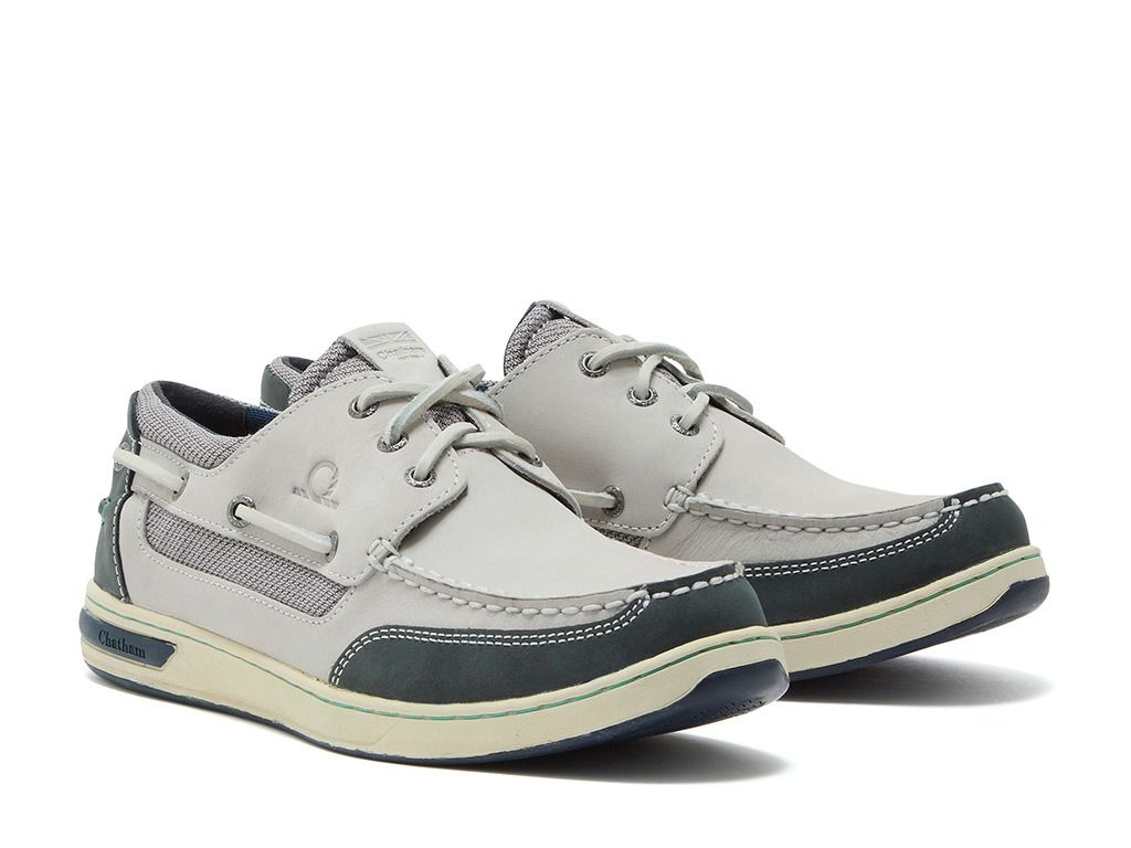 Chatham Buton G2 Premium Leather Deck Shoes #colour_off-white-navy