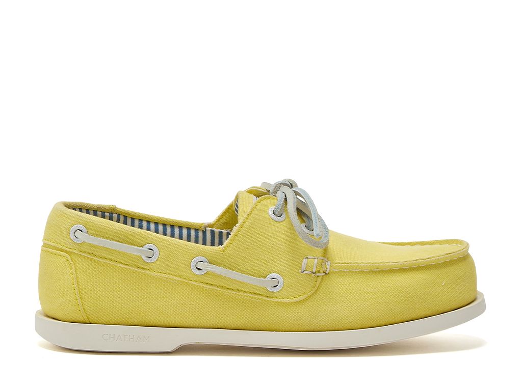 Chatham Ladies Jetty Joules Collab Deck Shoe #colour_yellow