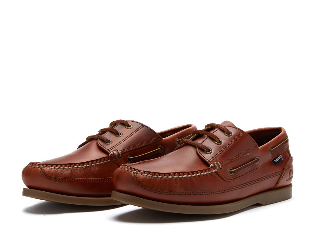 Chatham Rockwell II G2 Leather Wide Fit Boat Shoes #colour_chestnut