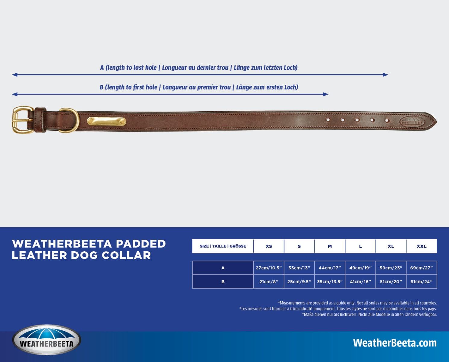 Weatherbeeta Padded Leather Dog Collar