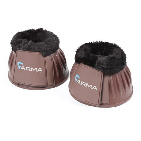 Shires ARMA Fleece Topped Over Reach Boots #colour_brown