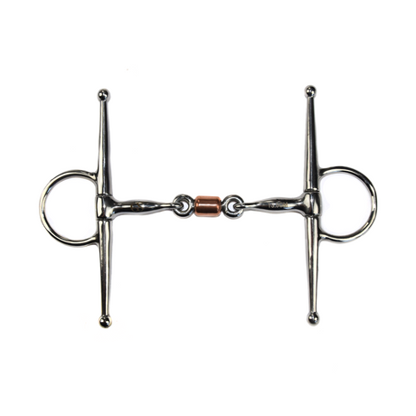 GS Equestrian Full Cheek Snaffle With Copper Peanut Bit