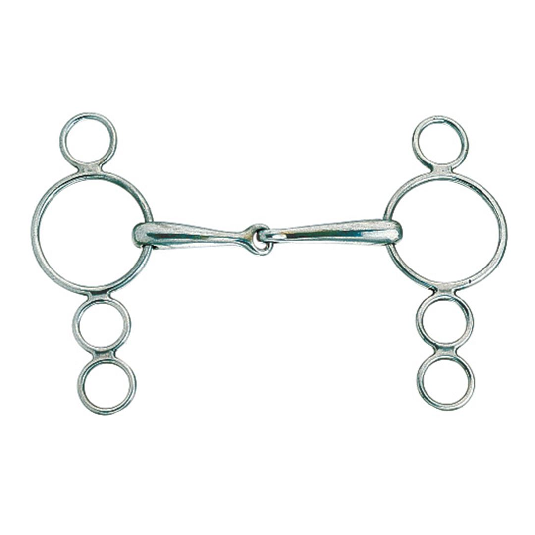 Mors hollandais articulé à 3 anneaux Korsteel en acier inoxydable