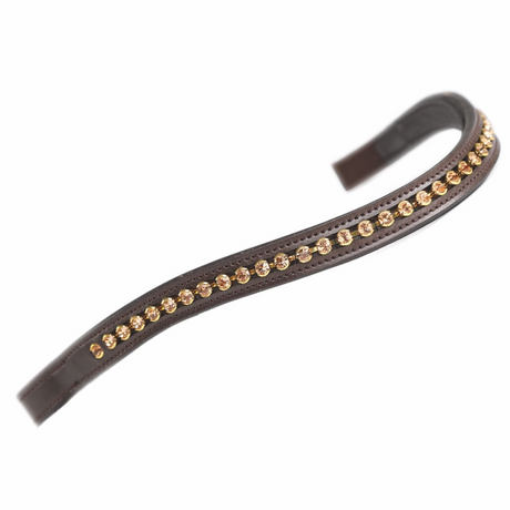 Shires Velociti GARA Large Diamante Browband #colour_havana-gold