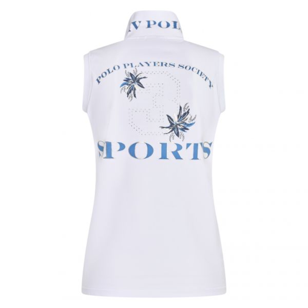 HV Polo Favouritas Palms Sleeveless Polo Shirt #colour_white