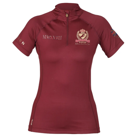 Shires Aubrion Team Short Sleeve Base Layer #colour_burgundy