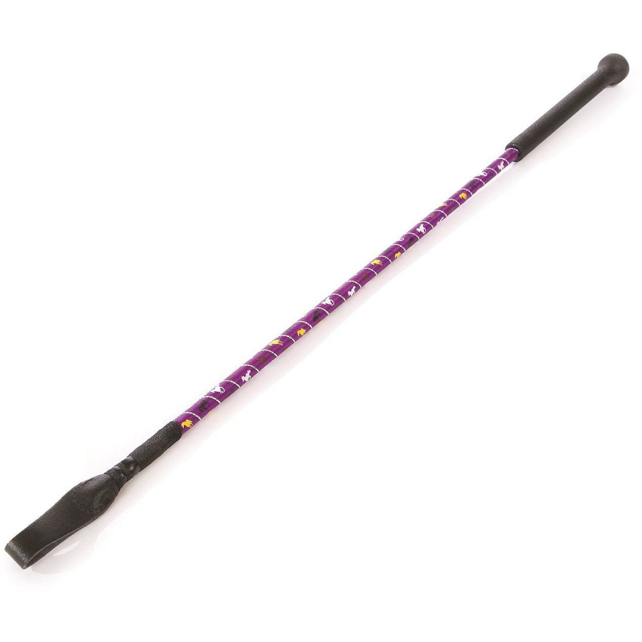 Cravache d'équitation argentée HySCHOOL 26"