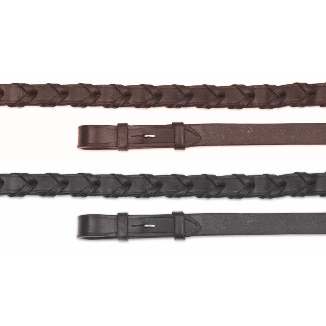 Rênes en cuir lacées Shires Velociti GARA