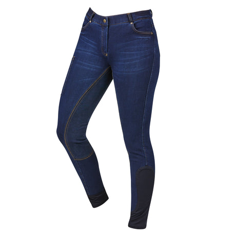 Dublin Shona Full Suede Seat Denim Breeches #colour_blue-denim-navy