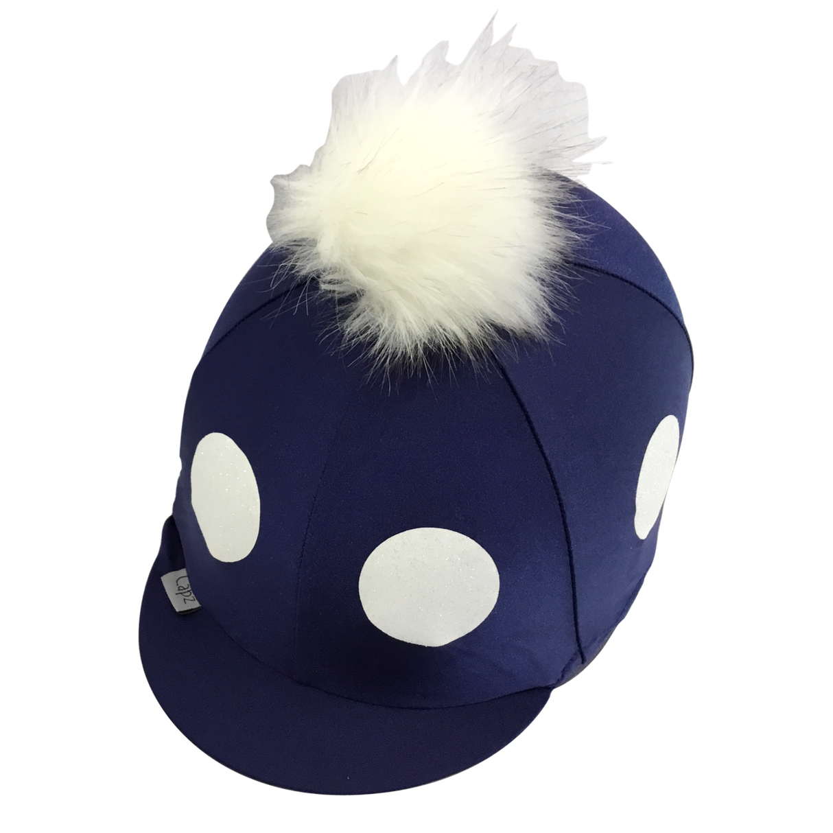 Capz Glitter Pom Pom Lycra Hat Cover #colour_navy
