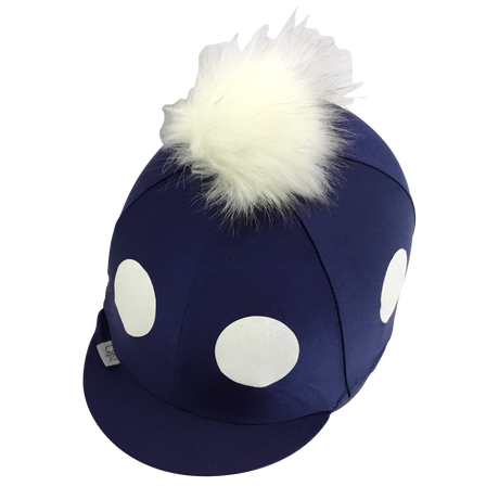 Capz Glitter Pom Pom Lycra Hat Cover #colour_navy