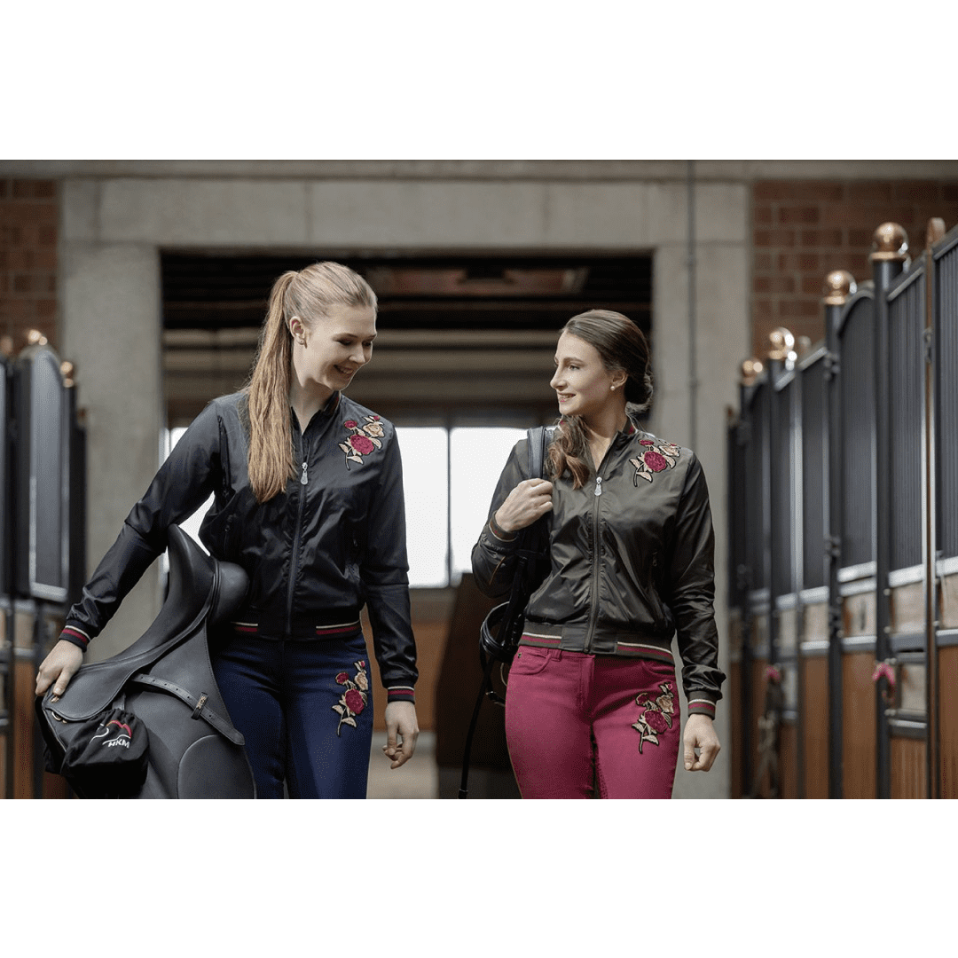 HKM Fleur Style Blouson #colour_deep-blue-olive-green