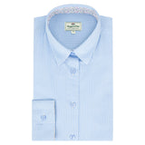 Hoggs of Fife Bonnie II Ladies Cotton Shirt #colour_light-blue-stripe