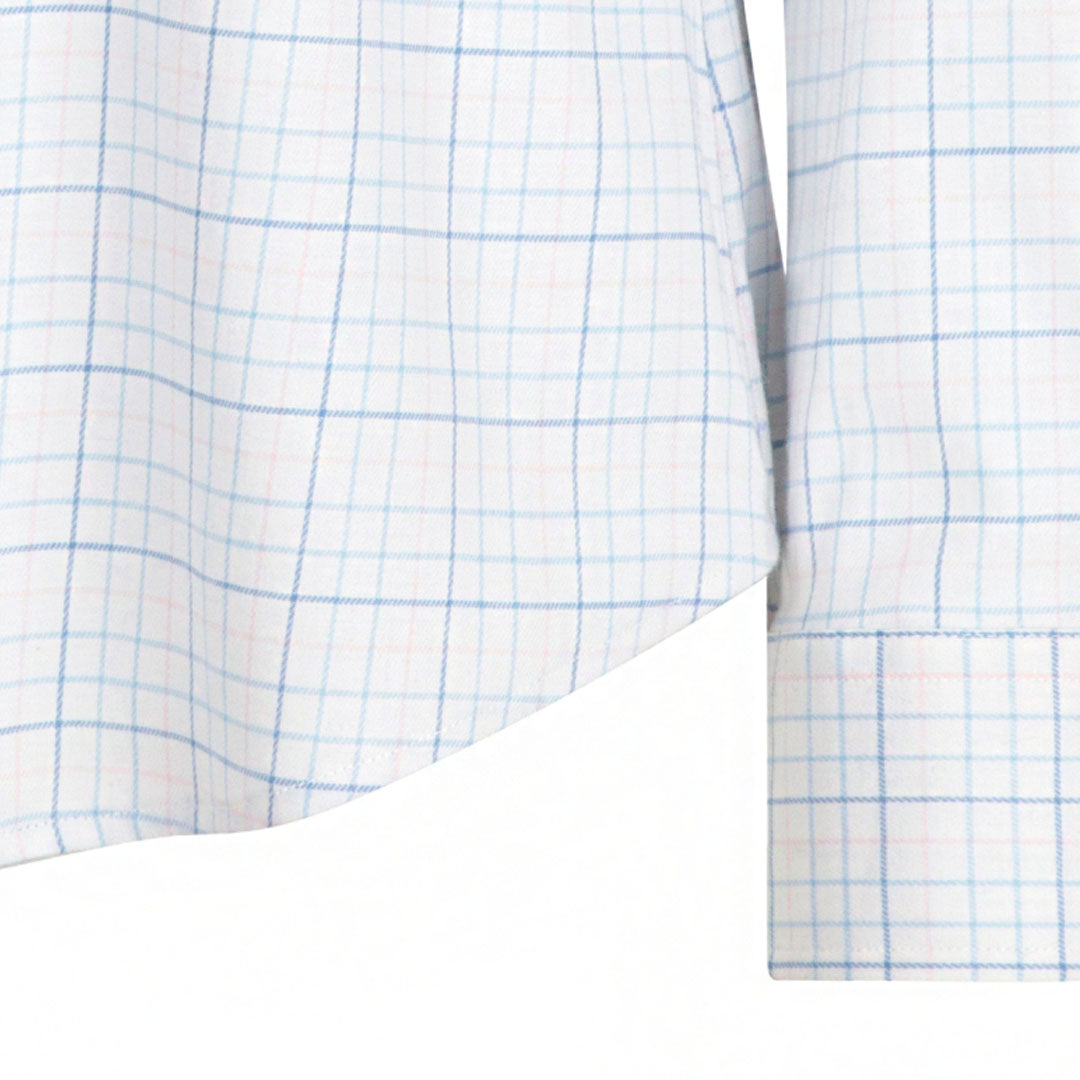 Hoggs of Fife Callie Ladies Twill Check Shirt #colour_white-pink-blue