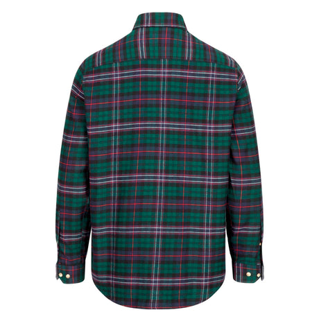 Hoggs of Fife Pitscottie Men's Flannel Shirt #colour_dark-green-tartan-check