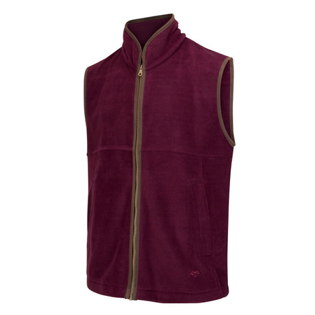 Hoggs of Fife Stenton Men's Technical Fleece Gilet #colour_merlot