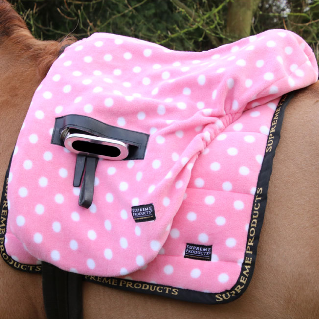 Supreme Products Dotty Fleece Saddle Pad  #colour_pretty-pink