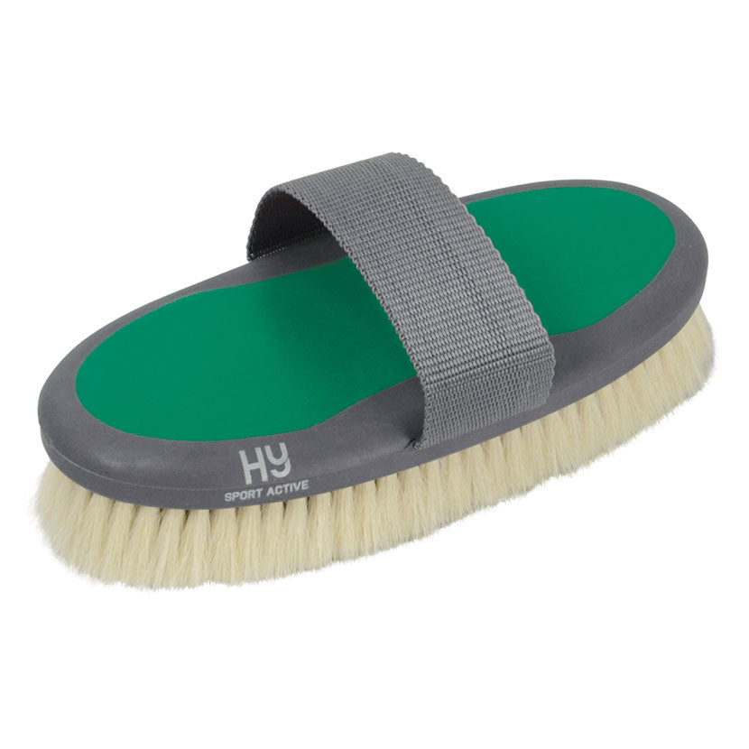 Hy Sport Active Goat Hair Body Brush #colour_emerald-green