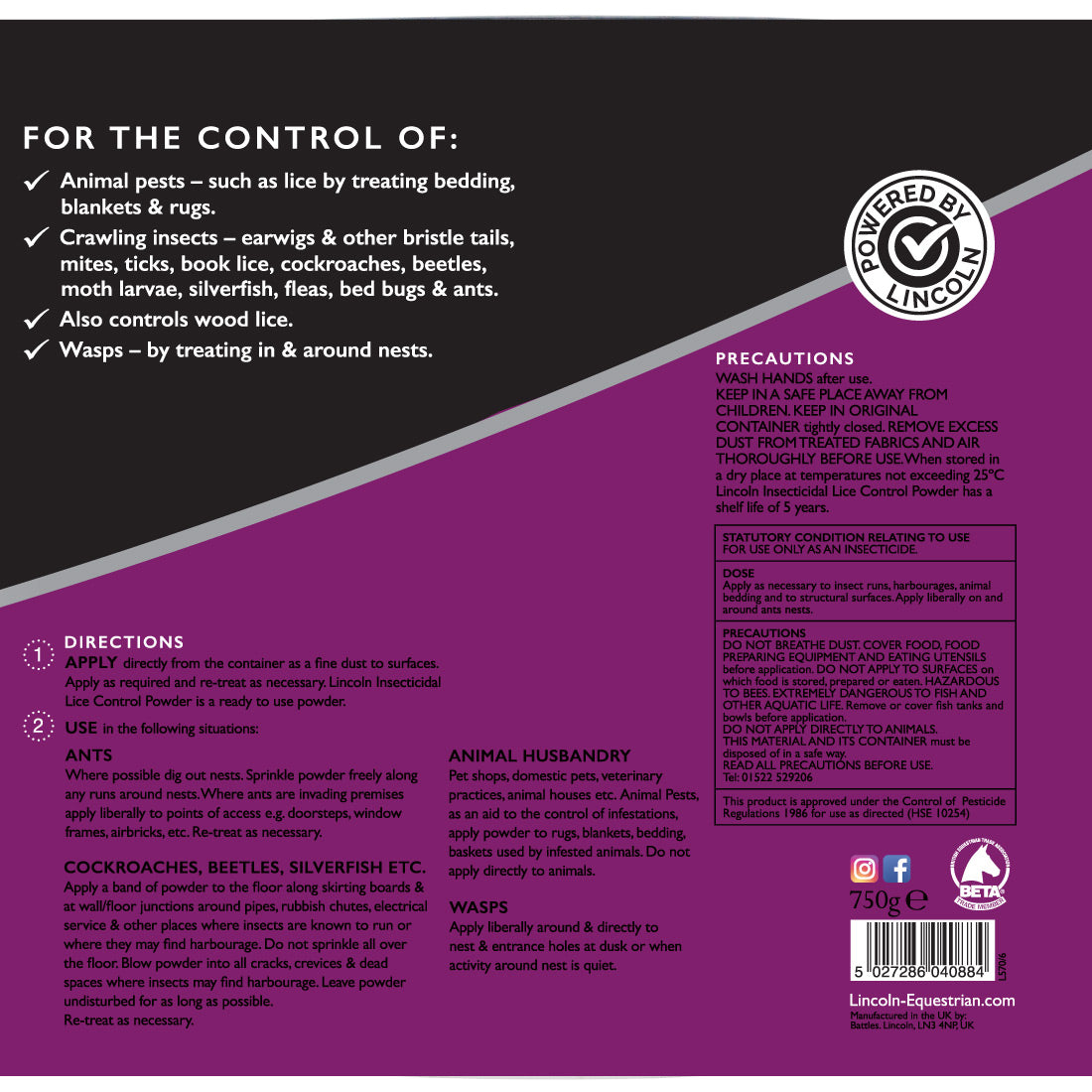 Lincoln Insecticidal Lice Control Powder+