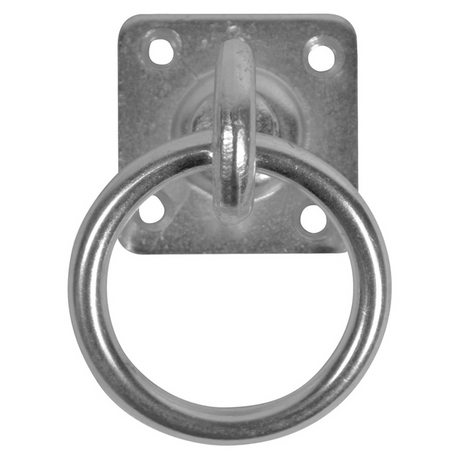 Perry Equestrian Swivel Tie Ring on Plate - Pack of 2 #colour_galvanised