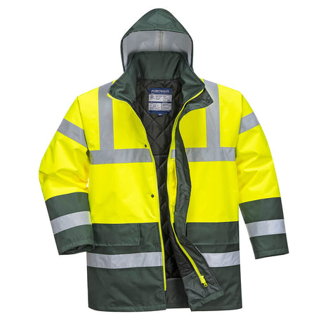 Portwest Hi-Vis Contrast Traffic Jacket #colour_yellow-green