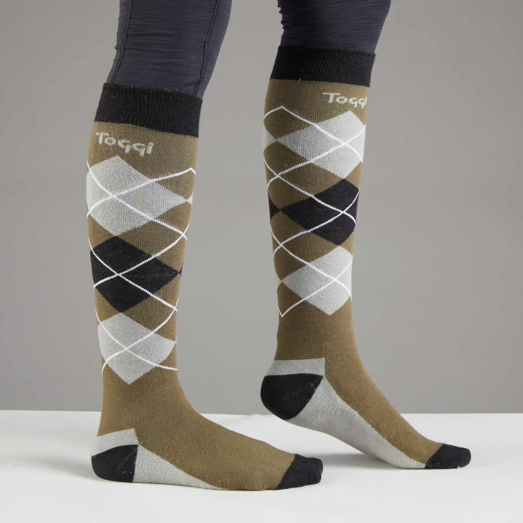 Toggi Criss Cross Socks #colour_black-grey-khaki