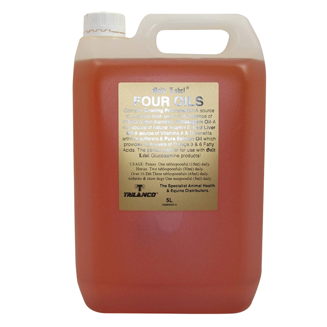 Vier Öle mit Gold-Label